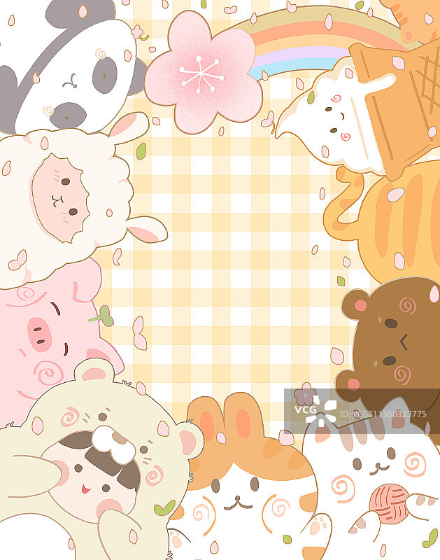 可爱小动物背景图案（附源文件）图片素材