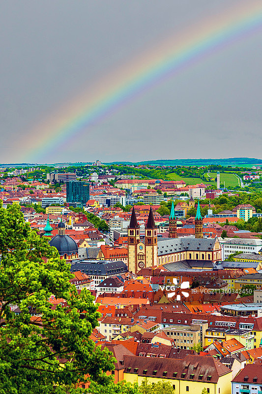 雨后的德国维尔茨堡风光图片素材