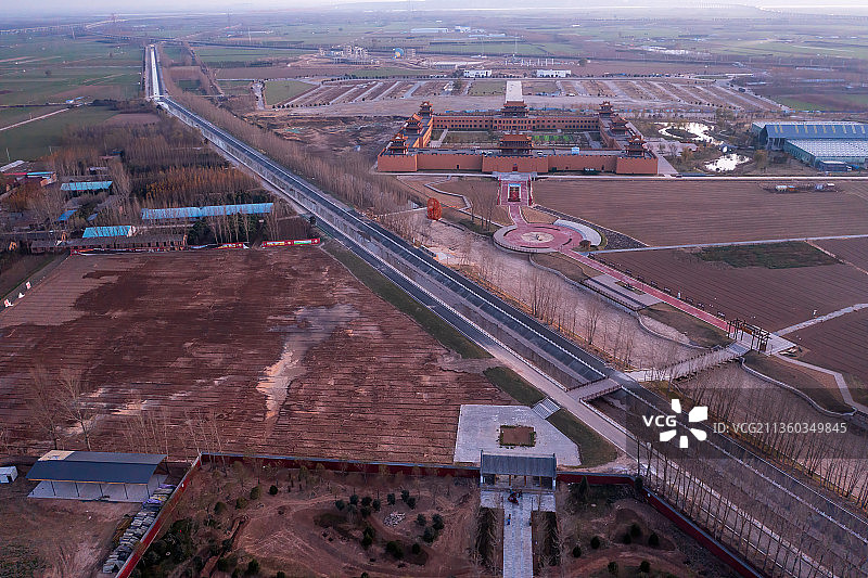 河南焦作武陟嘉应观，黄河治理，黄河图片素材