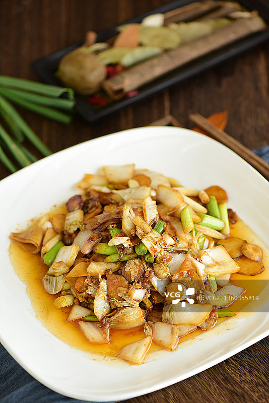 大白菜炒茨菇图片素材