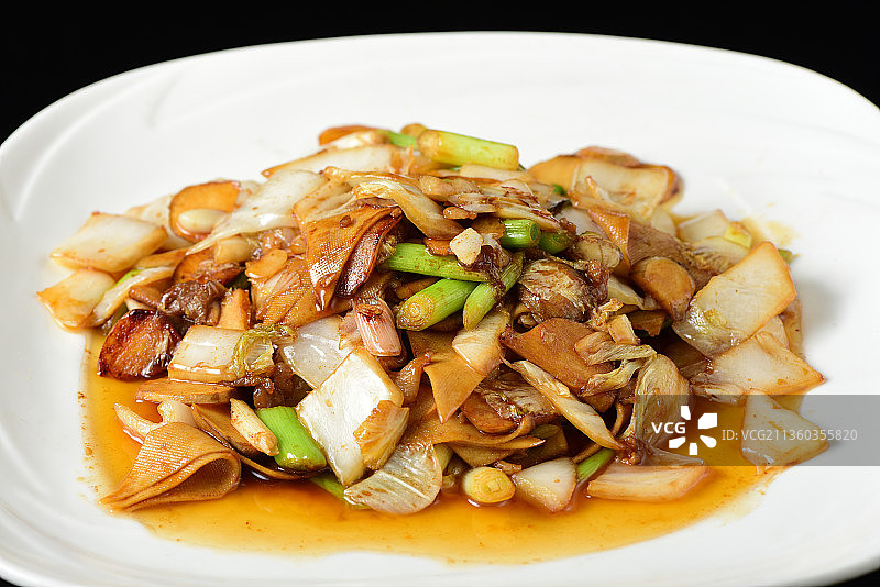 大白菜炒茨菇图片素材