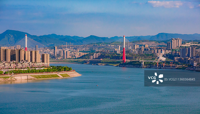 重庆万州长江三桥图片素材