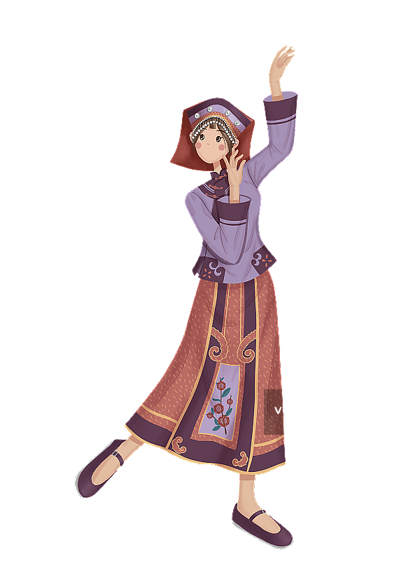 跳舞的仡佬族少女图片素材