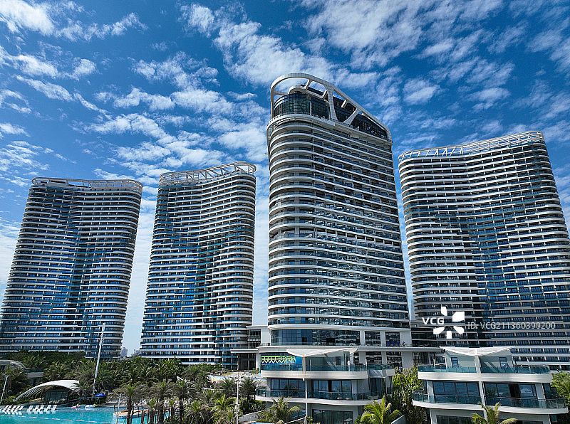 广东省惠州市惠东县双月湾享海亚投酒店君廷度假酒店航拍图片素材