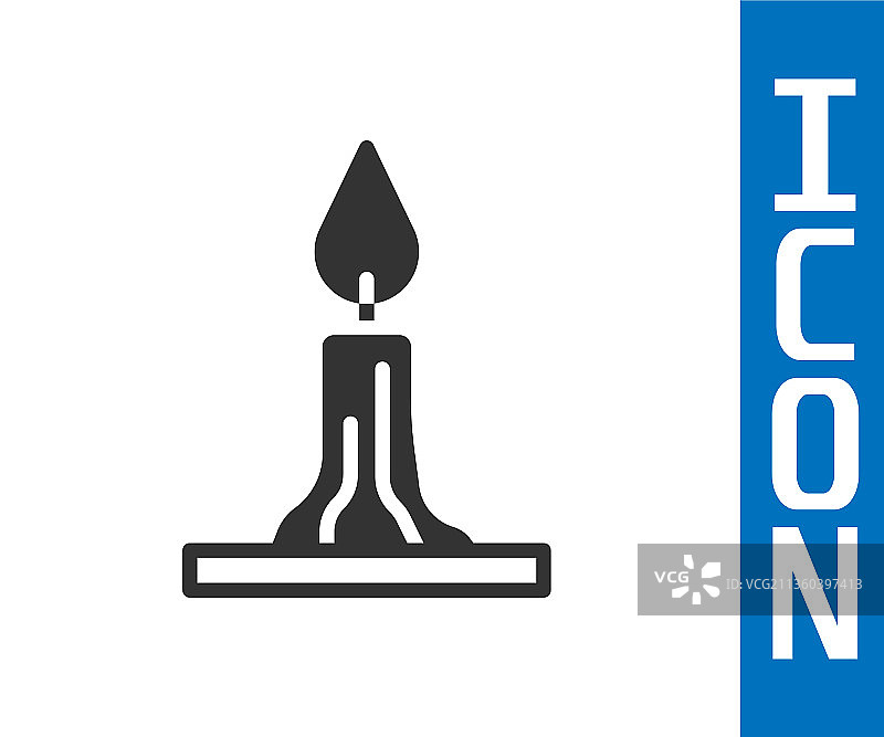 灰色燃烧的烛台蜡烛图标图片素材