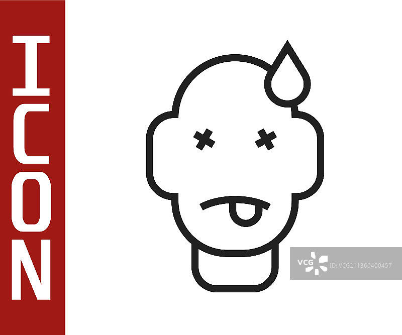 白色背景上的黑线中毒图标图片素材