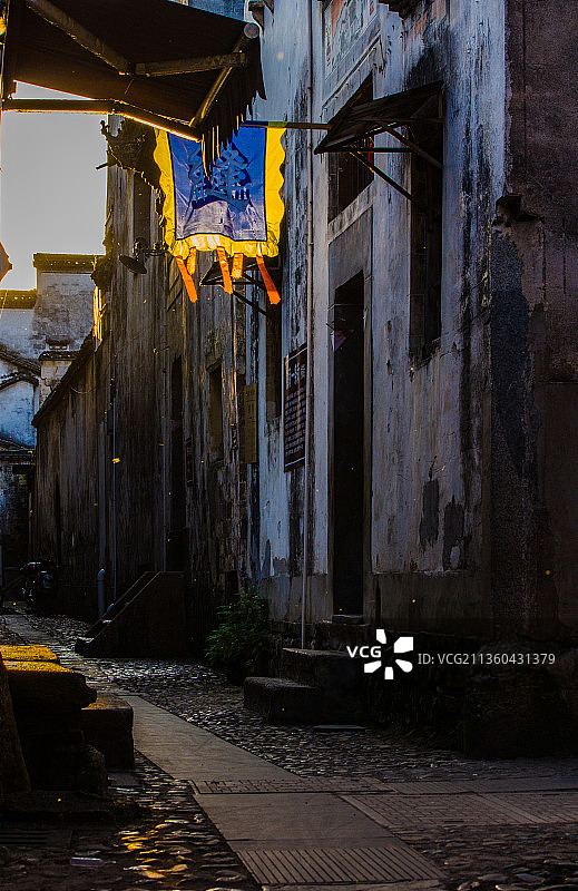 古巷斜阳图片素材