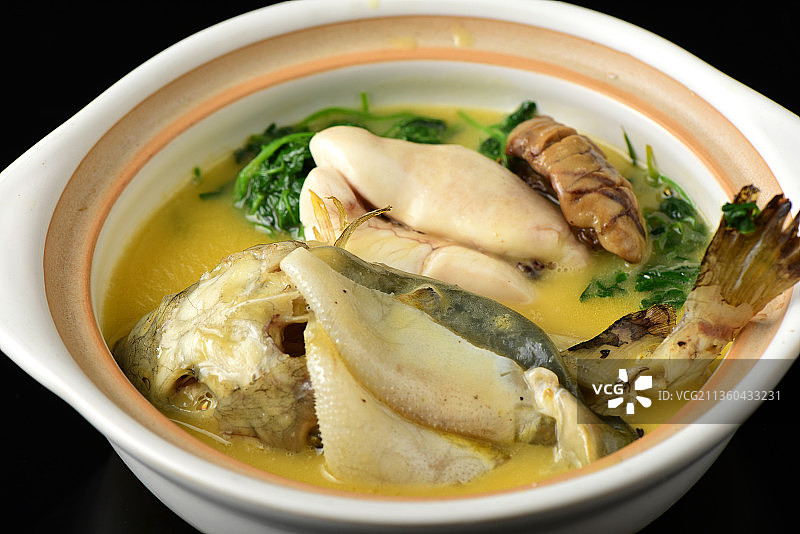 奶汤河豚鱼白汁河豚图片素材