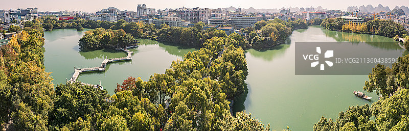 航拍桂林i两江四湖水系图片素材