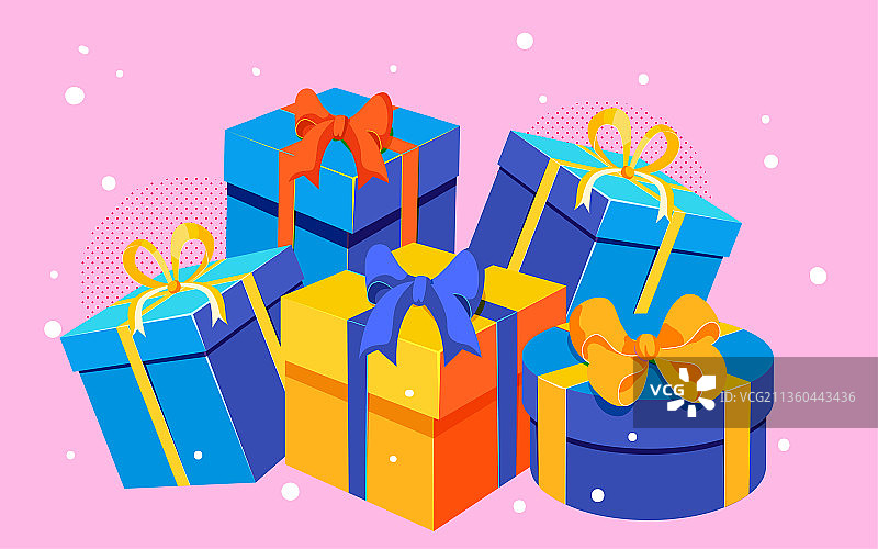 圣诞节礼物礼盒背景插画冬天雪人活动海报图片素材