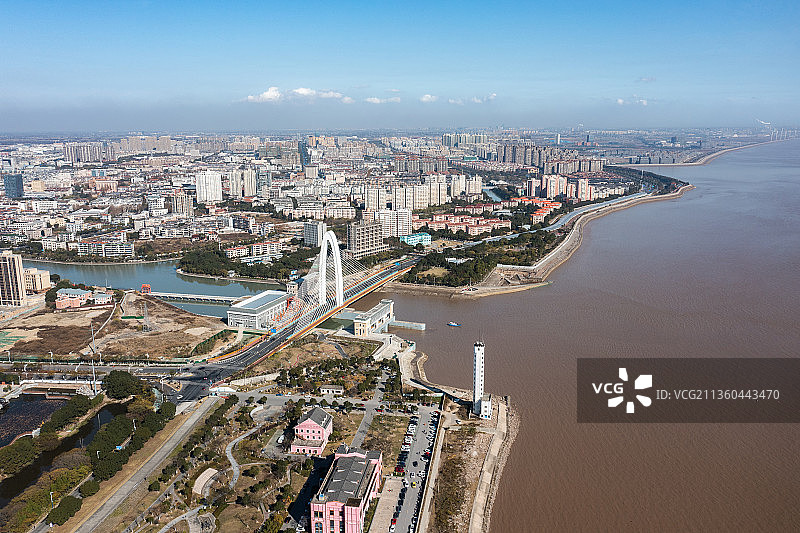 浙江嘉兴海盐 冬日沿海小城图片素材