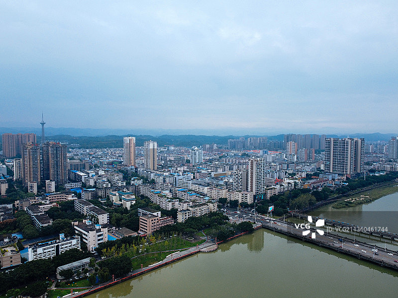 德阳市 旌阳区 长江西路 彩虹桥 绵远河 文庙广场图片素材