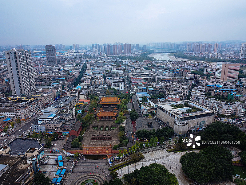 德阳市 旌阳区 长江西路 彩虹桥 绵远河 文庙广场图片素材