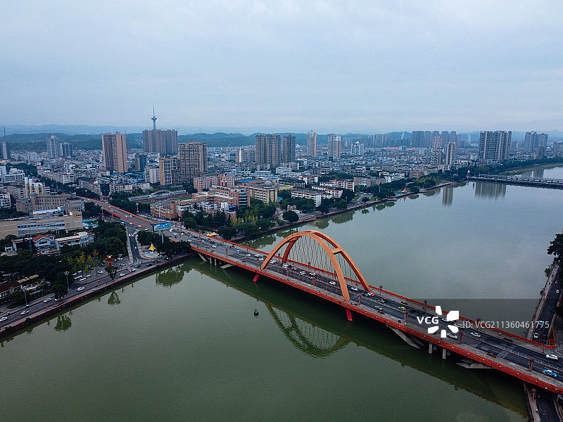 德阳市 旌阳区 长江西路 彩虹桥 绵远河 文庙广场图片素材