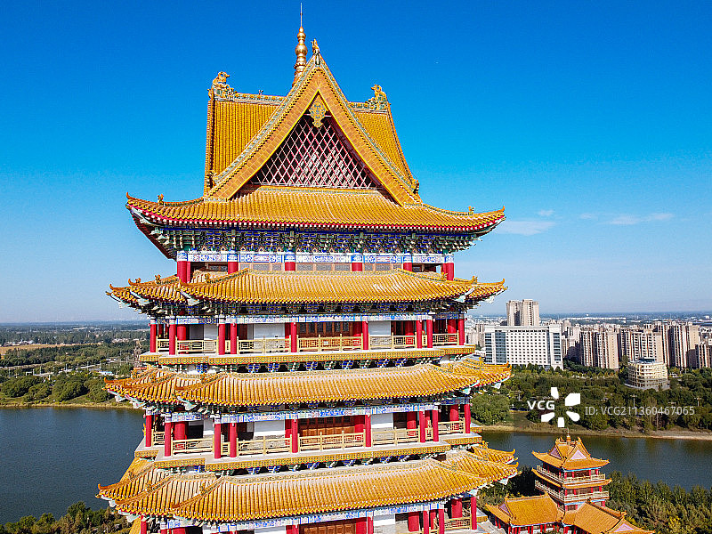 吴忠 青铜峡市 黄河路 滨河大道 中华黄河楼 黄河体育馆图片素材