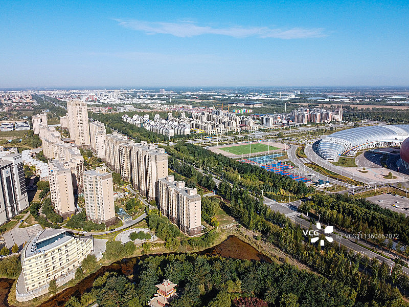 吴忠 青铜峡市 黄河路 滨河大道 中华黄河楼 黄河体育馆图片素材