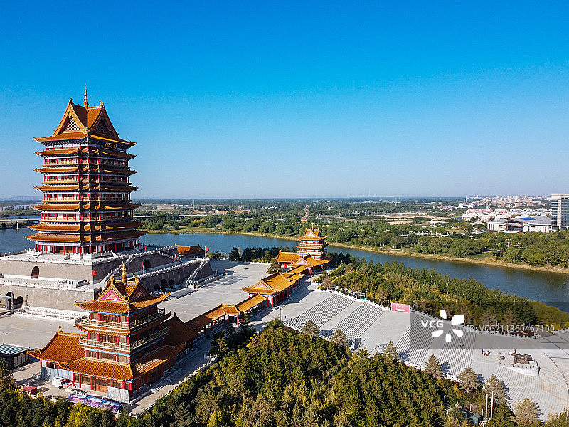 吴忠 青铜峡市 黄河路 滨河大道 中华黄河楼 黄河体育馆图片素材