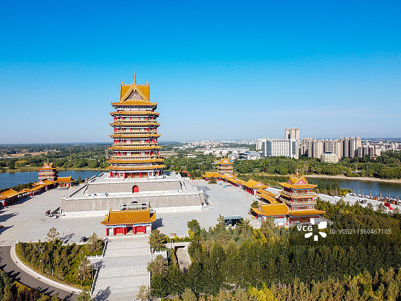 吴忠 青铜峡市 黄河路 滨河大道 中华黄河楼 黄河体育馆图片素材