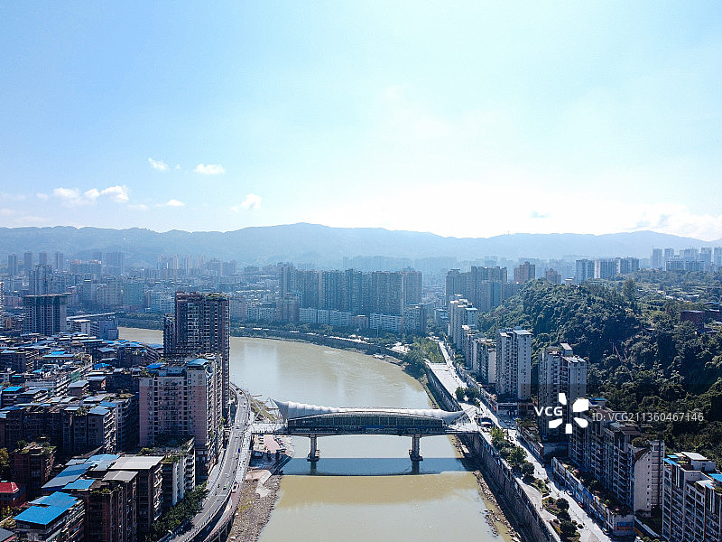 达州 达川区 戛云路 州河 通川中路 人民医院 野茅溪大桥图片素材