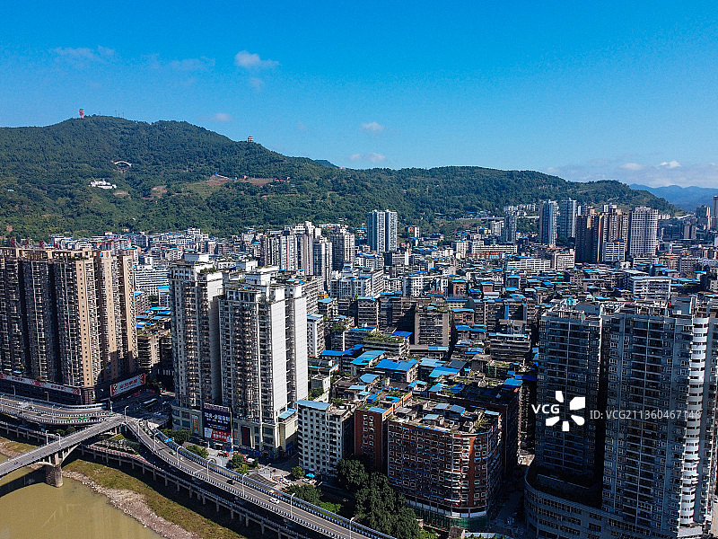 达州 达川区 戛云路 州河 通川中路 人民医院 野茅溪大桥图片素材