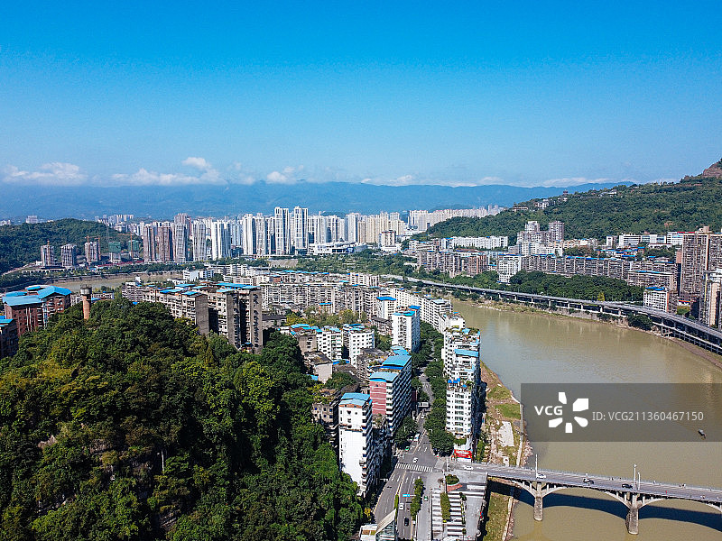 达州 达川区 戛云路 州河 通川中路 人民医院 野茅溪大桥图片素材