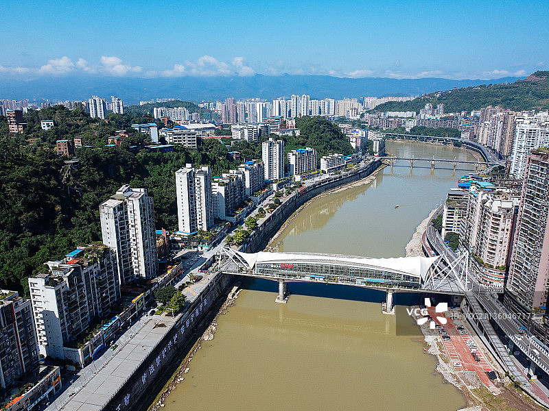 达州 达川区 戛云路 州河 通川中路 人民医院 野茅溪大桥图片素材