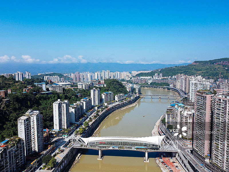 达州 达川区 戛云路 州河 通川中路 人民医院 野茅溪大桥图片素材