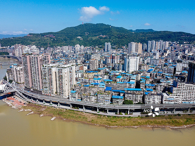 达州 达川区 戛云路 州河 通川中路 人民医院 野茅溪大桥图片素材