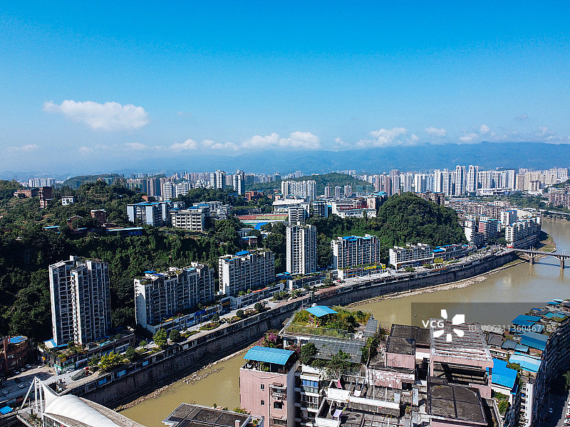 达州 达川区 戛云路 州河 通川中路 人民医院 野茅溪大桥图片素材