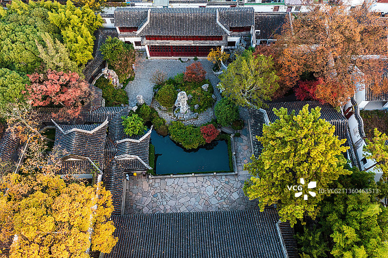 江苏苏州园林留园秋季风光图片素材