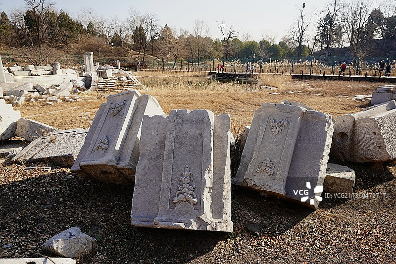 冬季里的圆明园西洋楼遗址。图片素材