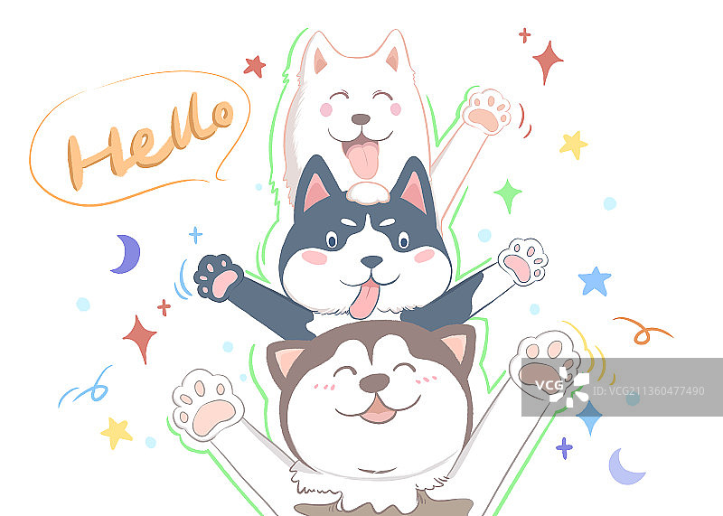 雪橇三傻图片素材