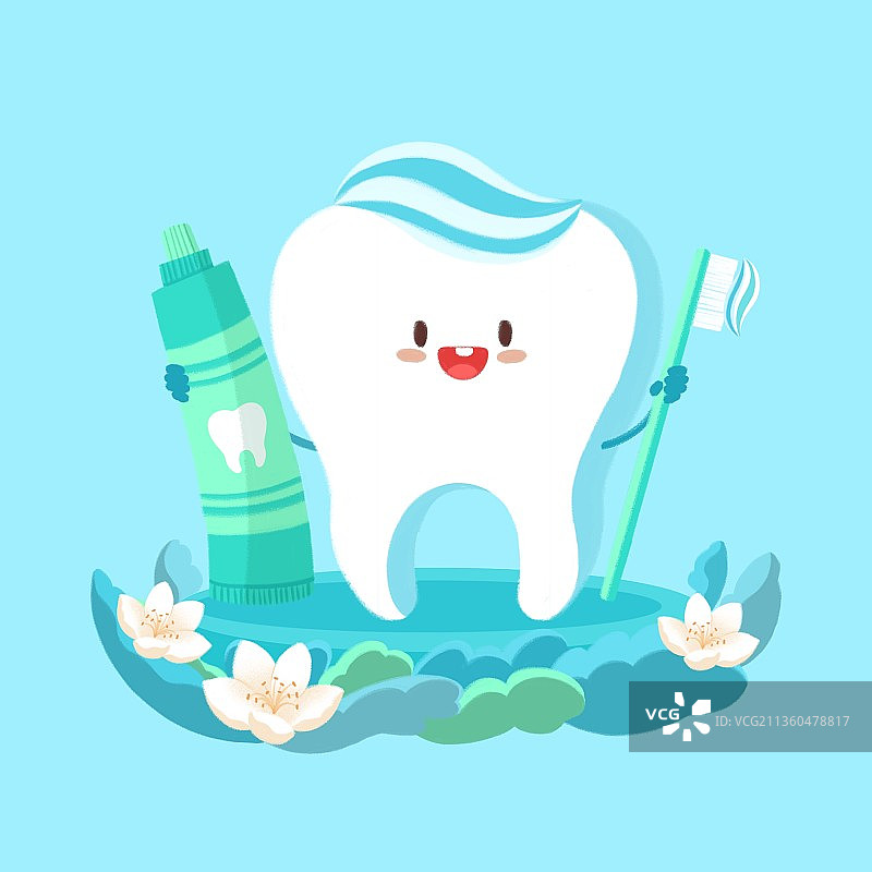 插画,医疗,国际爱牙日,牙科,牙齿,口腔卫生,牙膏,牙刷,图片素材