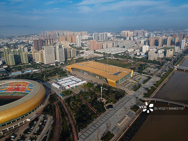 三门峡 湖滨区 文化体育中心 三门峡国际文博城 文化科技中心图片素材