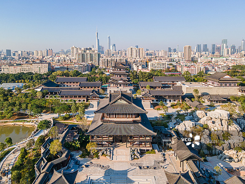 航拍视角下的广州文化馆新馆图片素材