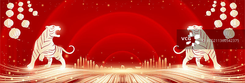 虎年 插画 背景图片素材