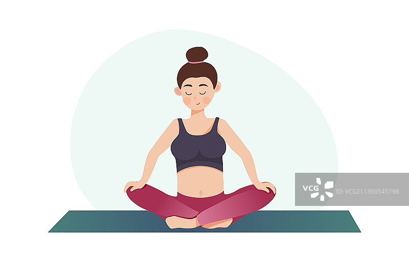 瑜伽减脂低脂健康生活插画矢量海报素材图片素材