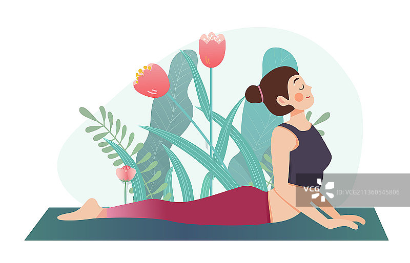 瑜伽减脂低脂健康生活插画矢量海报素材图片素材