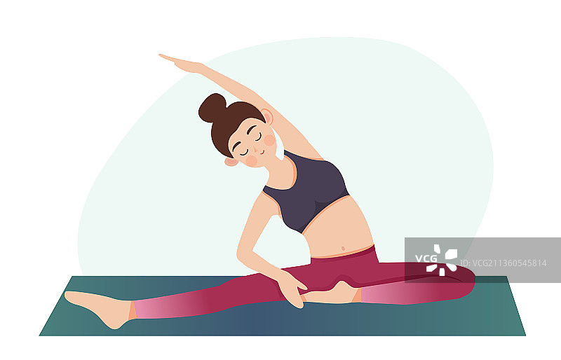 瑜伽减脂低脂健康生活插画矢量海报素材图片素材