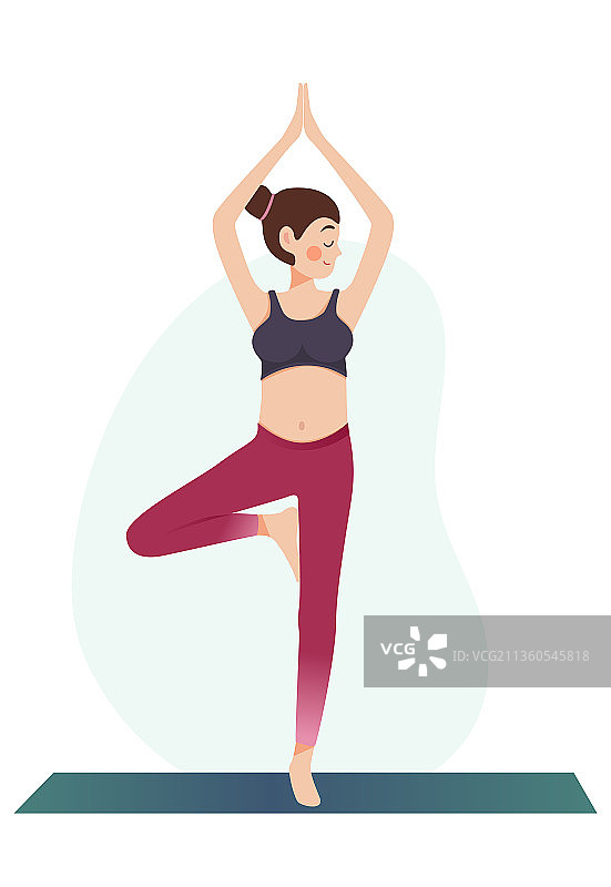 瑜伽减脂低脂健康生活插画矢量海报素材图片素材