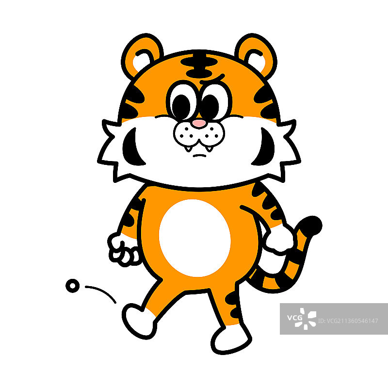 可爱老虎表情符号动态插画图片素材