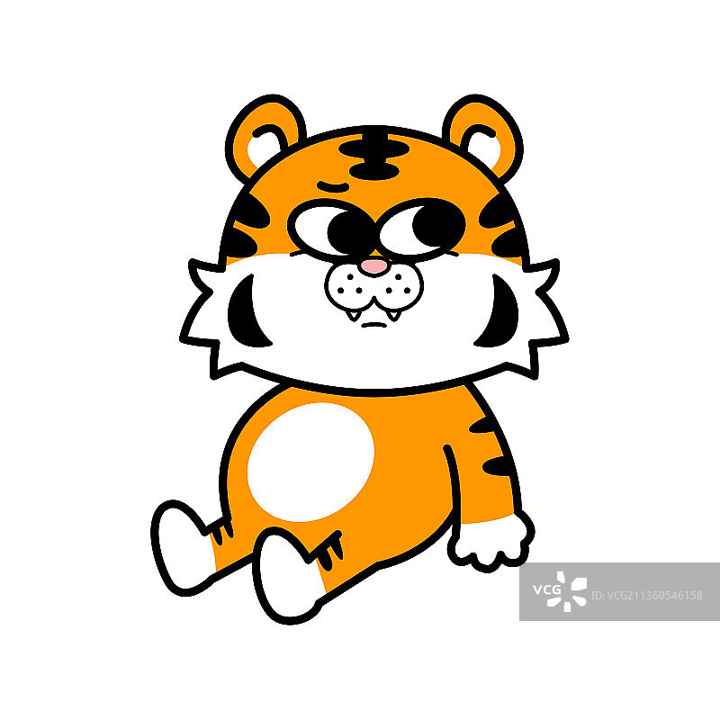 可爱老虎表情符号动态插画图片素材