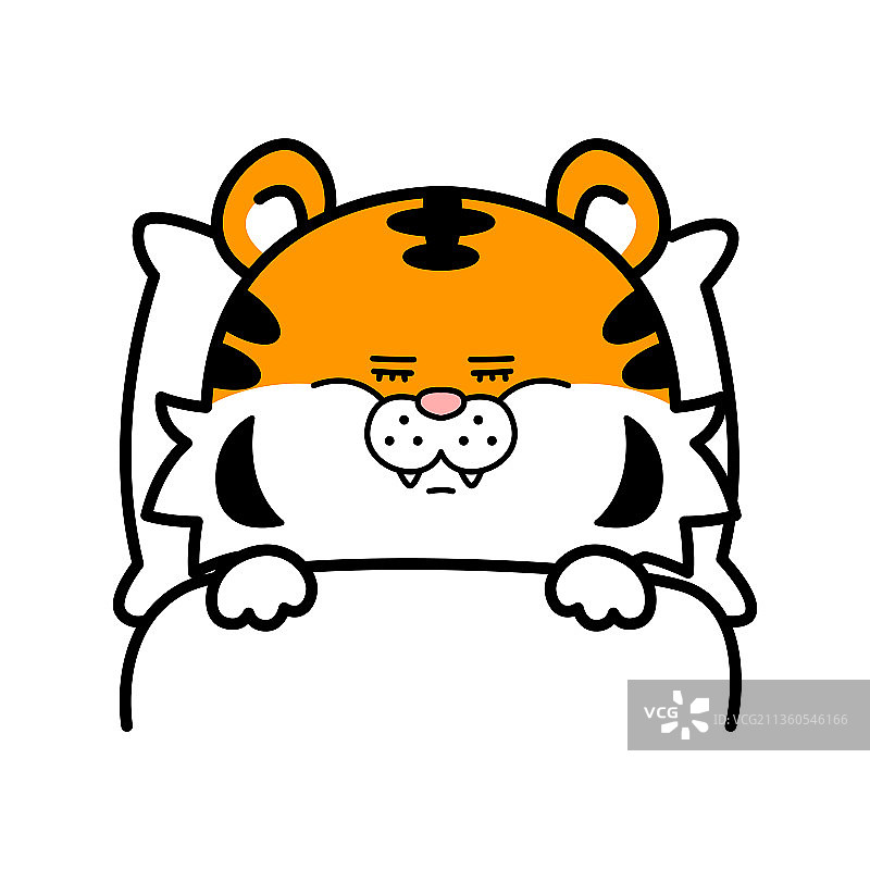 可爱老虎表情符号动态插画图片素材