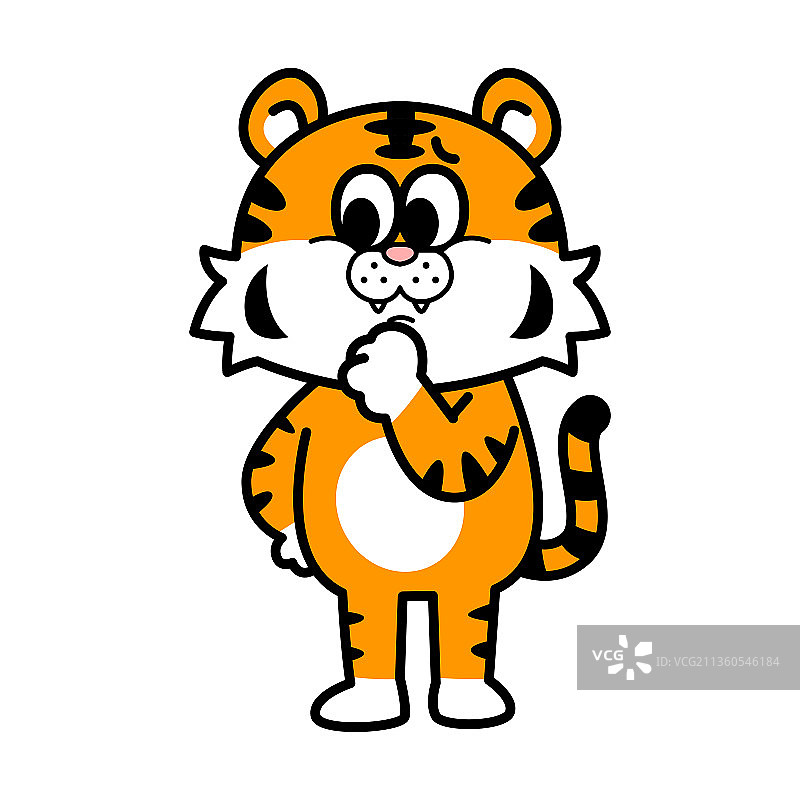 可爱老虎表情符号动态插画图片素材