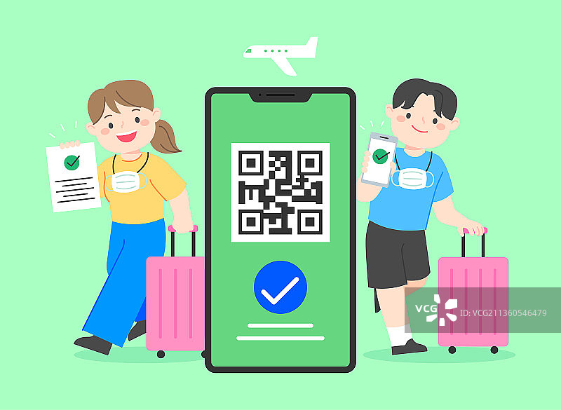 旅行健康通行证疫苗接种完成证明图片素材