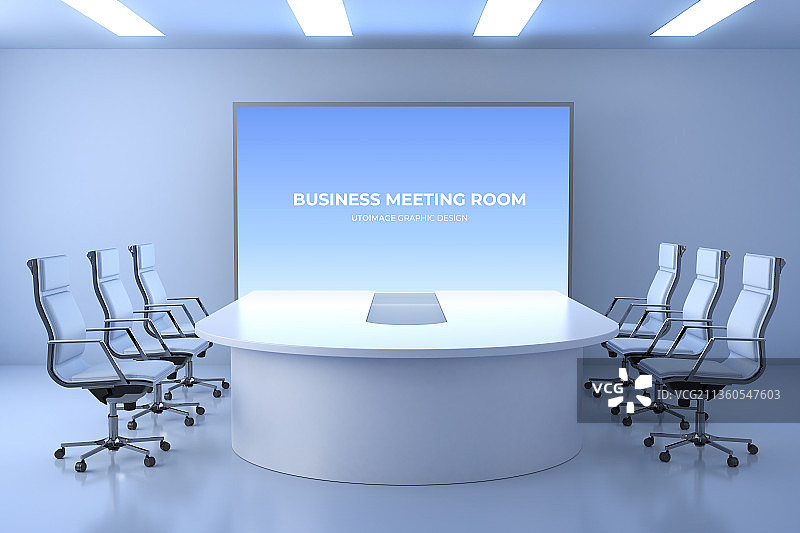 3D渲染：商务会议室场景图片素材