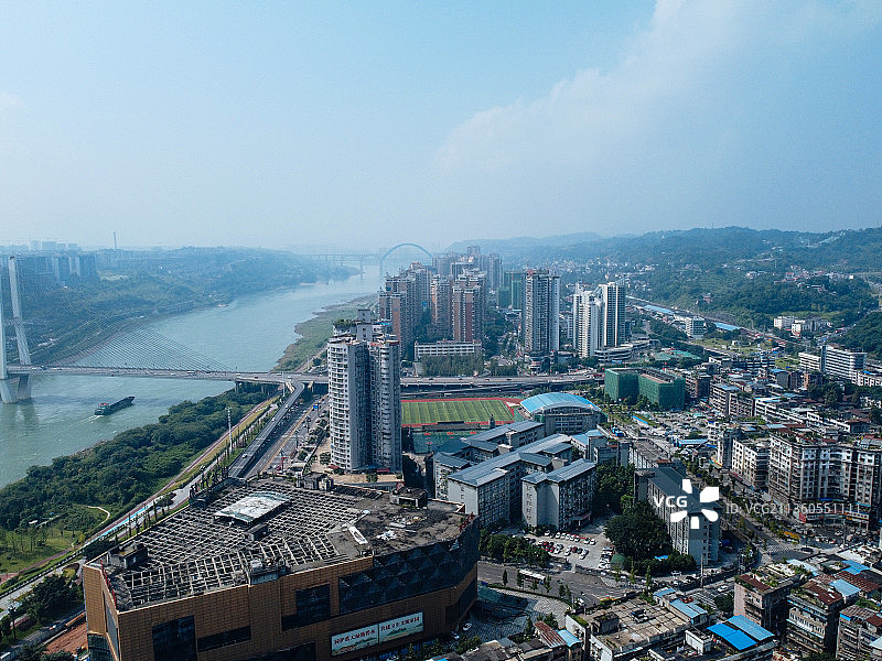 宜宾市 翠屏区 金沙江 中坝大桥 市一中 湿地公园 翠柏路图片素材