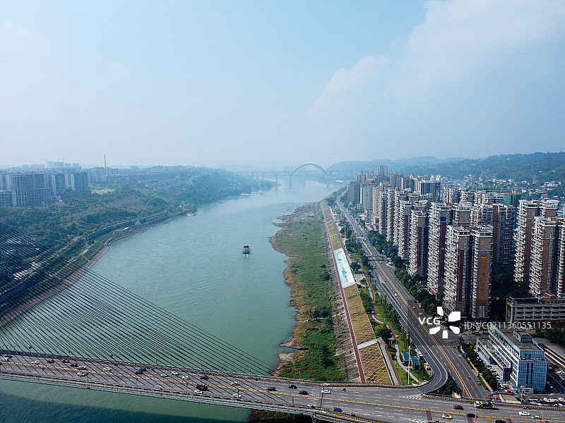 宜宾市 翠屏区 金沙江 中坝大桥 市一中 湿地公园 翠柏路图片素材