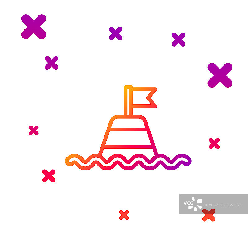彩色线条海上浮标图标图片素材