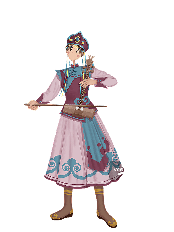 拉绰伦琴的锡伯族少女图片素材